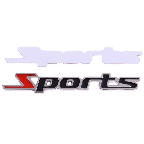 2 stk Sort Rød Metal Sport Bogstaver Bil Emblem Dekor
