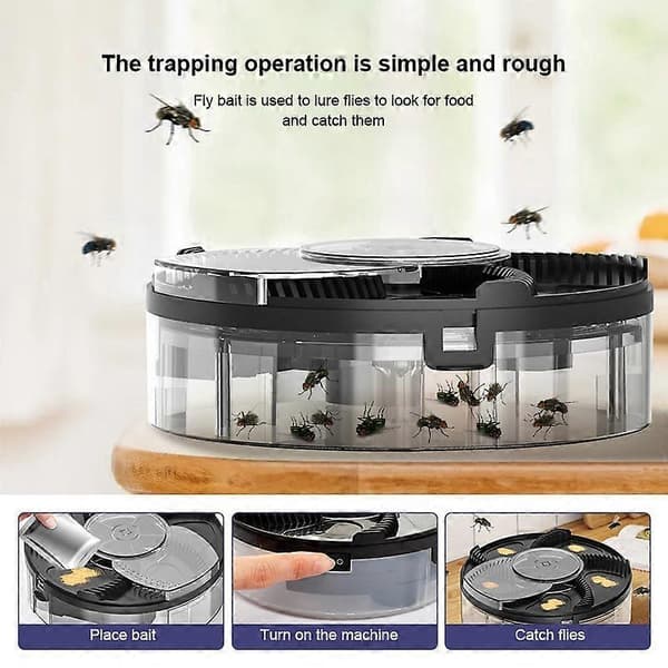 USB Fly Trap Automatic Pest Catcher Fly Killer With Baits Electric Fly Trap Insect Pest Control Household (FMY) plug-in white plug-in white
