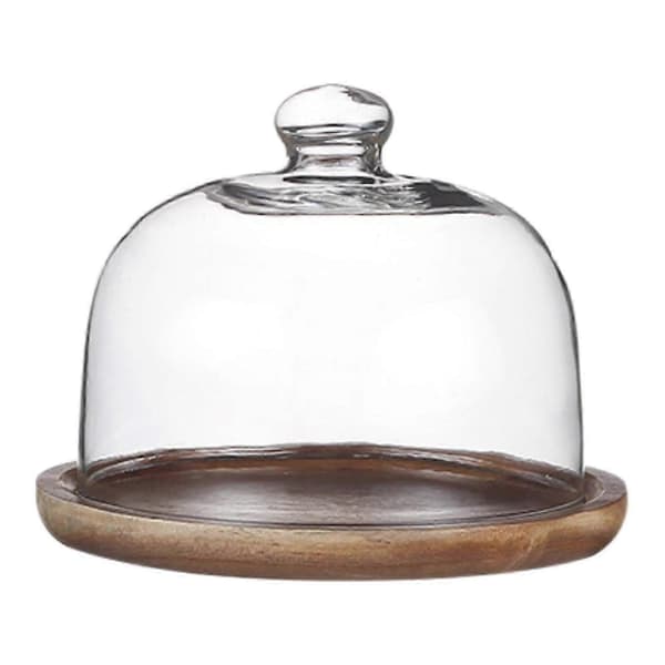 Glasklokke Kagefad med Base til Restauranter, Bryllupper, Fødselsdage - Holdbart Serveringsfad, Elegant Display til Festligheder