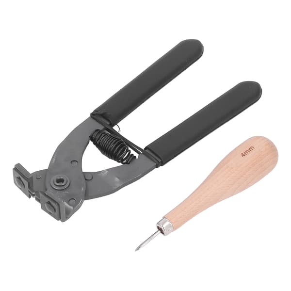 Leather Silent Pliers 4mm 2 Teeth Leather Pliers Rhombus Awl Non-slip Silent Sewing Chisel Leather Punch Tool