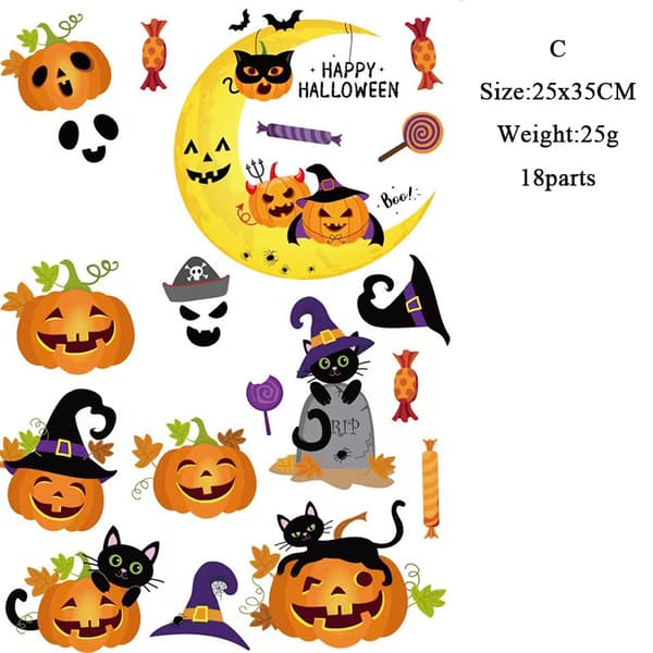 Halloween Window Decorations, 6 pcs 25*35CM