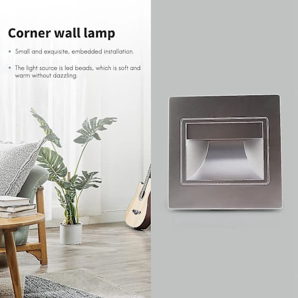 4 pcs Stair Lights LED 3W LED Recessed Wall Lights Footlights Step Lights Indoor Backlight NigBY
