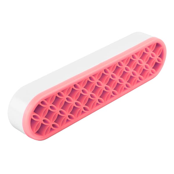 Silicone Makeup Brush Holder, Assorted Compartments, Lightweight, Durable, Stable Brush Storage Rack for Bedroom, Office Desk, Pink