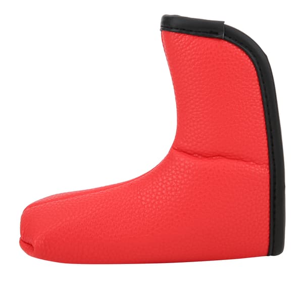 Golf L-shaped Putter Headcover Slotted Blank PU Waterproof Fabric Thick Plush Protection (red)