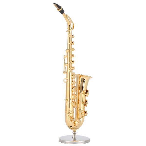 Saksofonpynt Miniatyrdekorasjon Minimusikkinstrument Modell Gavehåndverk 19cm