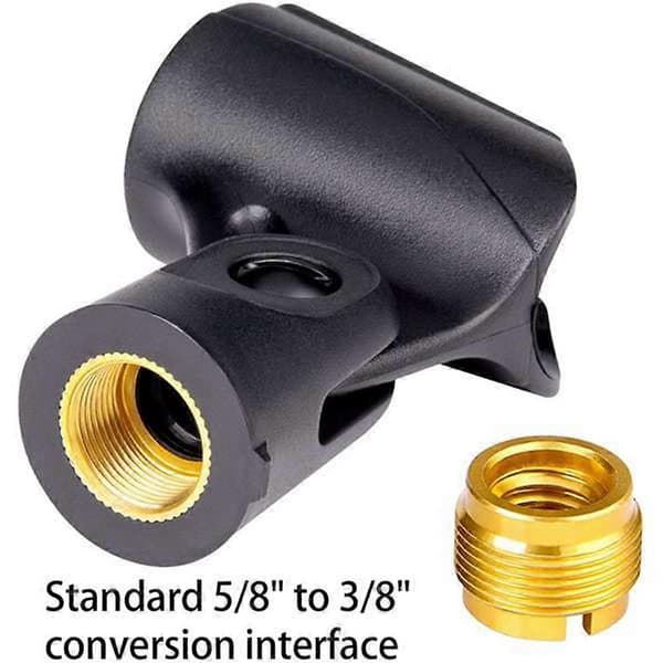 4 universelle mikrofonklemmer med 5/8 tommer hann til 3/8 tommer hunn mutteradaptere
