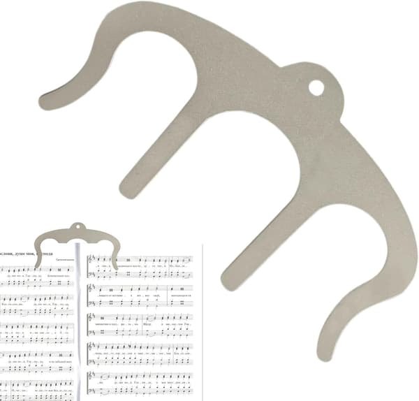 Bogstøtte Sider | Metal Nodemappe - Nodestativ til Klaver, Keyboard, Stativ og Bog, Søde Klips til Sidebogmærker, Festgave (Sølv) sølv silver