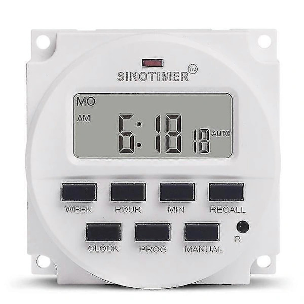 15.98 inch LCD Digital Timer 12V DC 7 Days Programmable Timer TM618N-4