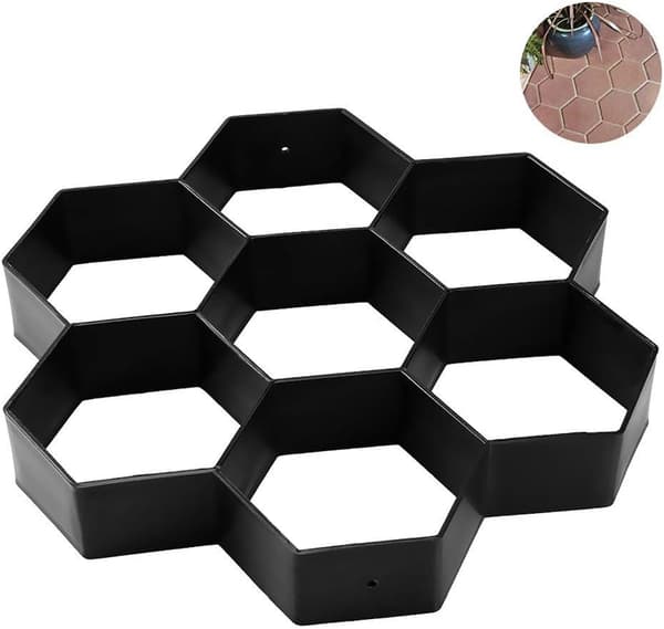 Betonfliser Hexagon Flisefremstillingsform, Gangstiform, Genanvendelig Form til Indkørsel, Have, Gård, Terrasse, Pool