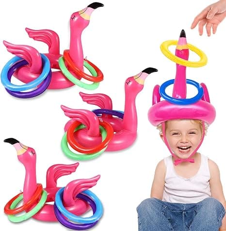15 st uppblåsbara flamingo poolleksaker ringkast poolspel, Flamin