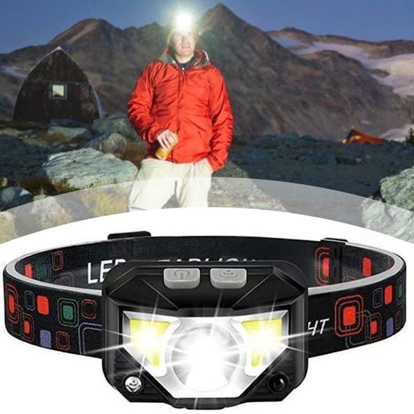 Oppladbar LED-hodelykt med bevegelsessensorfunksjon 8 moduser LED-hodelykt for utendørs camping A A