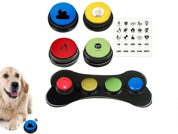 4-pack Hundpratknappar för Kommunikation och Träning