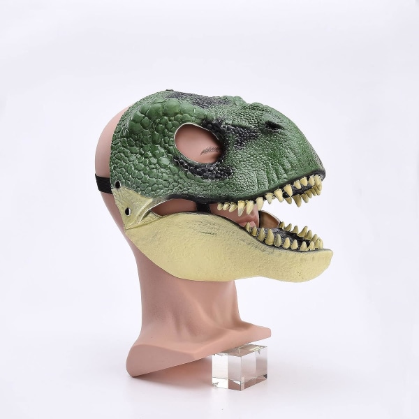 BestAlice Dino Mask Moving Jaw, Dinosaur Mask Huvudbonader, Jurassic Movable Dinosaur Head Toys Velociraptor Mask Halloween Green 23 x 15 x 13 cm/9 x 5 x 6 inch