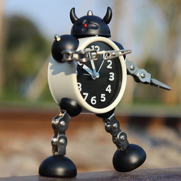 Robotvekkerklokke for barn, gutter, analog vekkerklokke_tfrf