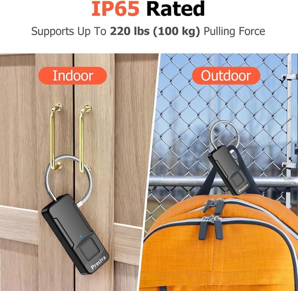 Fingerprint Lock for Gym Locker, Portable Smart Keyless Lock