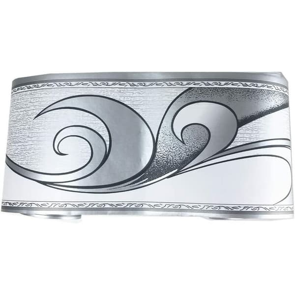 ELLE. Dekorativ Väggdekor Vågmönster Silvergrå 10 cm x 9 m