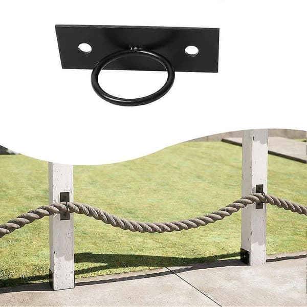 5-pack Black Decorative Rope Ring Supports Holder for Rope Fence Stair Deck Railing Wall Mounted