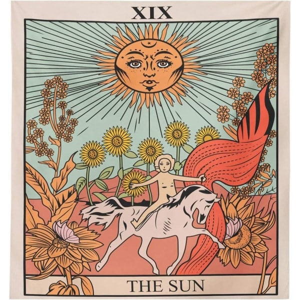 Tarot-seinävaate Aurinko Seinälle Ripustettava Gobeliini Mystinen keskiaikainen 150*200CM
