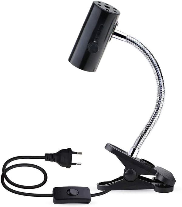 E27 Ceramic Socket with Clamp and 1.3m Cable for Reptile Lamp, Ma