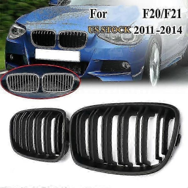 Front Bumper Kidney Double Line Grille Sport Grill Replacement for F20 1-series 2011-2014 Ma