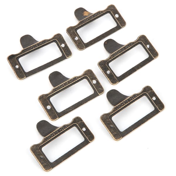 6PCS Bronze Label Handle Filename Card Holder Medicine Cabinet Handle