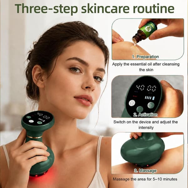 Elektrisk kropsmassager med varmeterapi, massageværktøj til cellulite og rygsmerter (grøn)