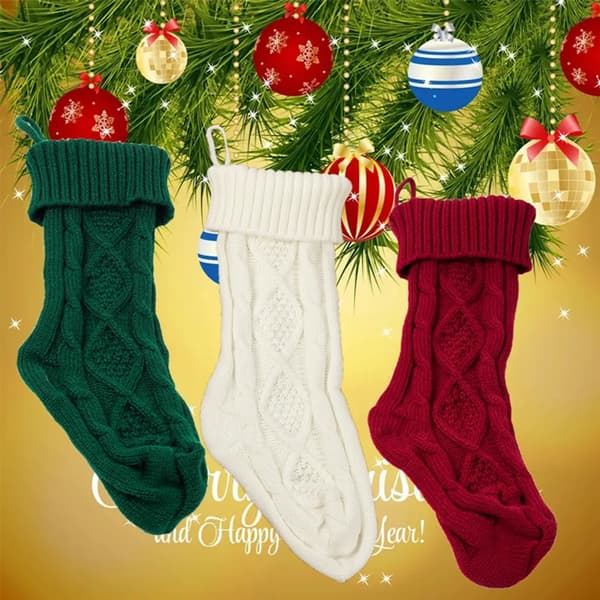 Christmas stocking, Christmas stocking, wool stocking gift bag, Christmas decoration, red