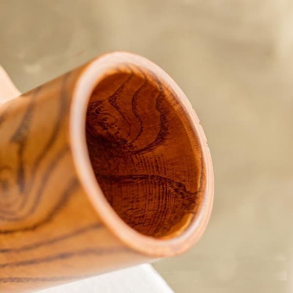 Chopstick Holder Cylinder Wood Multifunctional Kitchen Storage Tube 8.5X13Cm, with Drain Hole Easy to Empty