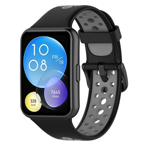 Replacement Straps Compatible with HUAWEI Watch FIT2, Breathable Silicone Bands, Two-Tone Adjustable Smartwatch Wristbands