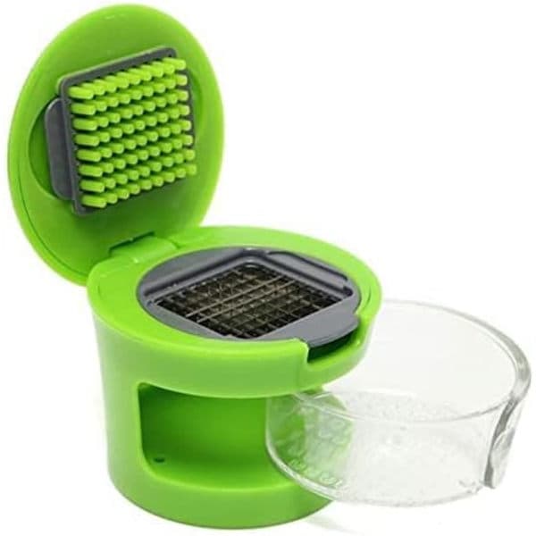 Garlic Press, Mini Portable ABS Stainless Steel Garlic Press Chopper Slicer Hand Press Grinder Crusher Kitchen Accessory