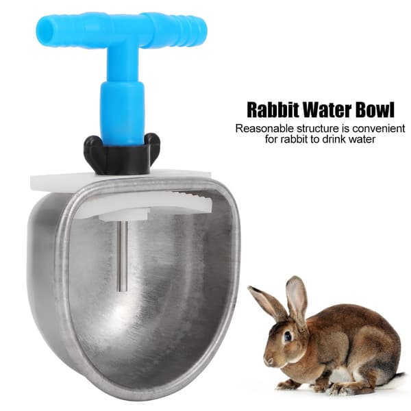 5 Pcs Automatic Rabbit Drinker Stainless Steel Nipple Drinking Bowl Water Feeder Farm Supplies Small Bowl with T-Connector
