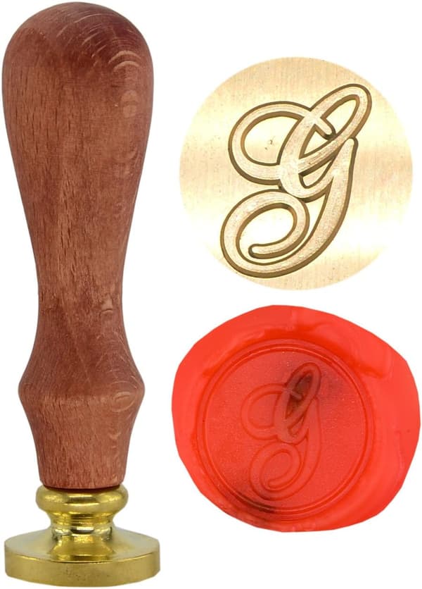retro messinghode trehåndtak 26 bokstaver A-Z Alfabet initial voks klassisk forsegling voksseglstempel GZ2 (G) -