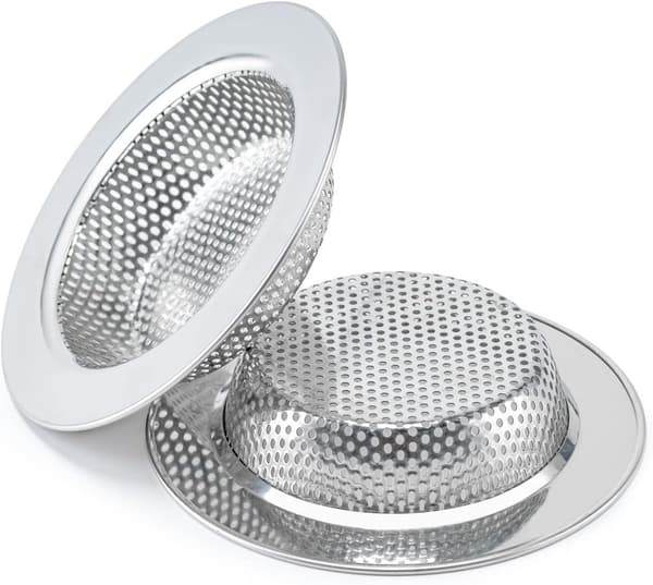 Universal Stainless Steel Sink Strainer, Drain Strainer, Drain Plug, Sink Strainer for Most Kitchen Drain Baskets, Outer Diameter (11.2 cm)