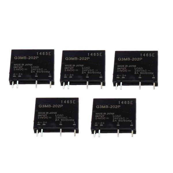 5 kpl G3MB-202P 5V 12V 24V DC-AC PCB SSR -lähtö 240V puolijohderelemoduulit 2A (24V) -