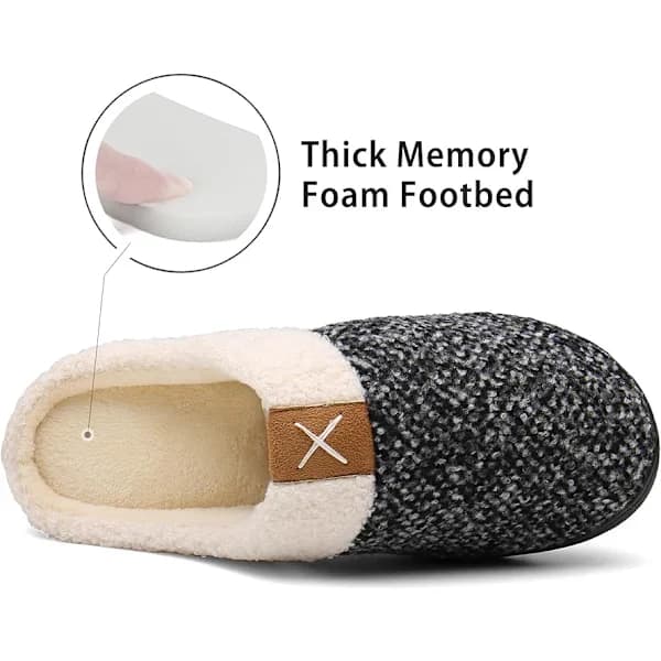 Hjemmesko til damer og herrer, vintervarme memory foam-hjemmesko, indendørs/udendørs skridsikre hjemmesko, hvid 40/41
