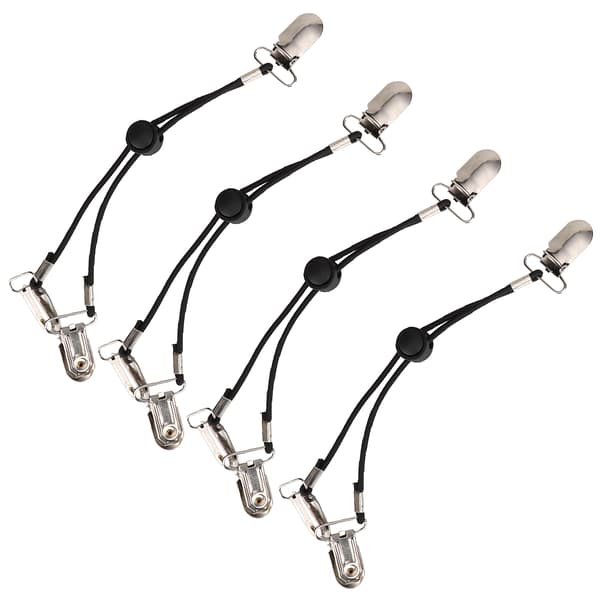 Multifunctional Adjustable Sheet Holders Fasteners Suspender Clips on Holder Gripper Straps (Black)