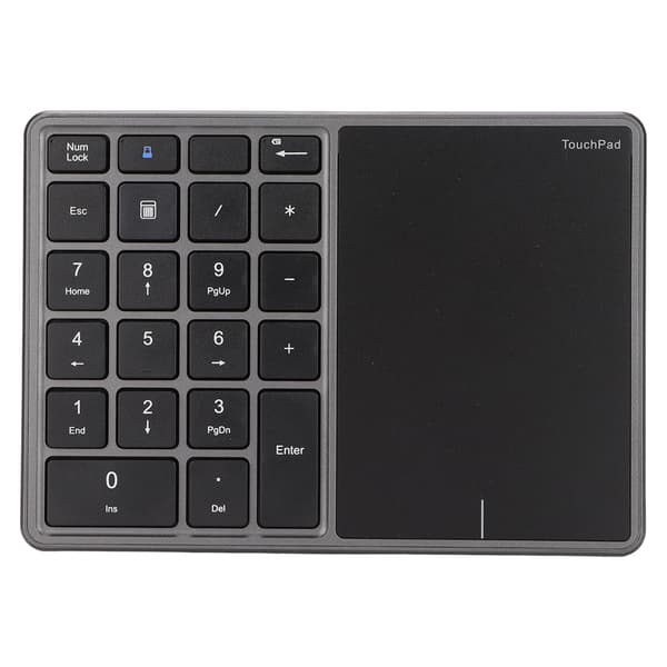 Trådlös numerisk knappsats Touchpad Design 22 tangenter 2.4G Dual Mode Anslutning Typ C Gränssnitt Bärbar Dator Tangentbord Grå 0.1 0.1
