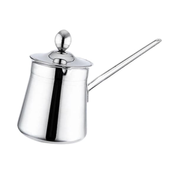 Turkish Coffee Pot with Spout, Lid and Handle, Easy to Clean, Versatile Milk Warmer Butter Melter for Home Cafe