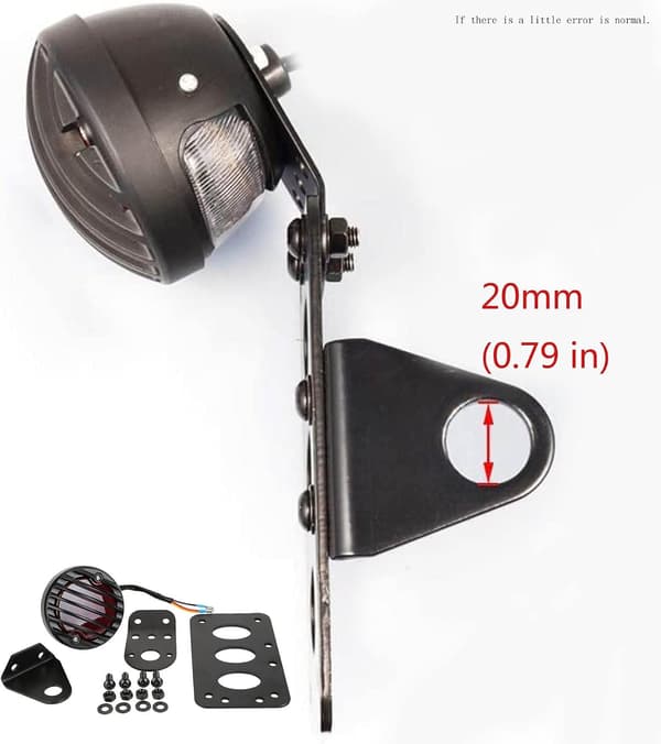 Motorcycle Tail Light 12V Brake Light Signal Light License Plate Light Stop Light with Bracket - Black Shell + Red Light