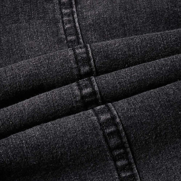 Ripped Flared Jeans til kvinder, strækbare denim bukser, bootcut, sort sort Sort