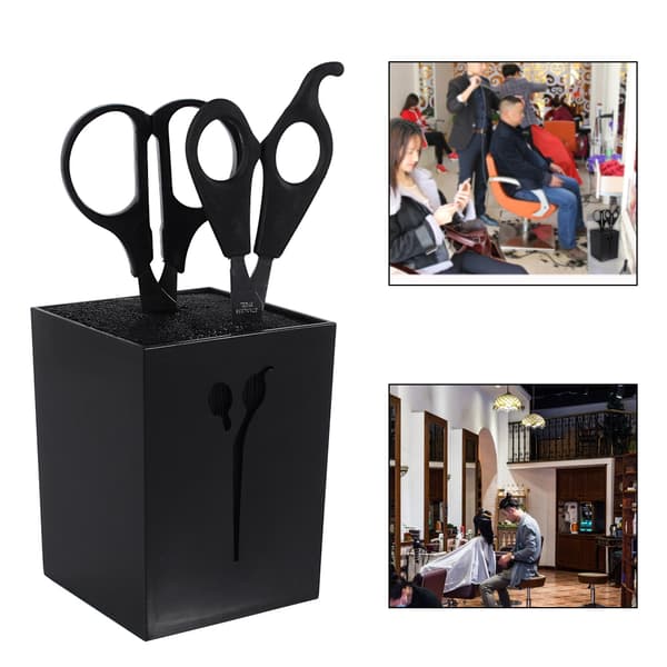 Professional Hairdressing Scissor Holder for Salons, Combs, Clips, Scissors, Tools (Black)
