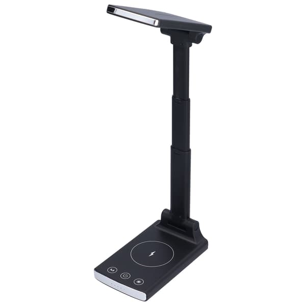 Wireless Charger Lamp, Lifting and Foldable Portable Three-Speed Lamp, Eye Protection Touch Desk Lamp (Black)
