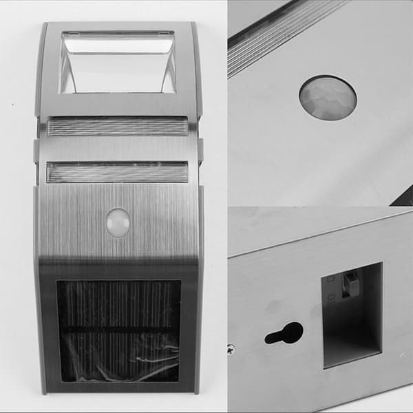 1 stk. solcellelamper i rustfritt stål utendørs dekorative solcellelamper LED-drevne sikkerhetslamper vanntette for inngangsdør, uteplass, dekk, hage
