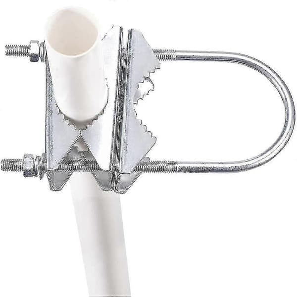 Dobbelt antennemastklemme V-kæbefæste U-bolte Rørholder Hardware 2 sæt til Wifi-antenne, TV