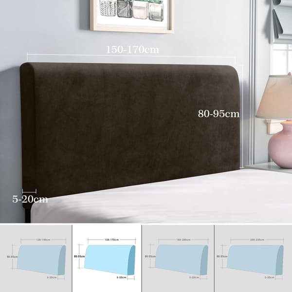 Sengegavlbetræk, Brun 150-170 cm, Elastisk sengegavlbeskyttelse, altomfattende design ensfarvet elastisk prot