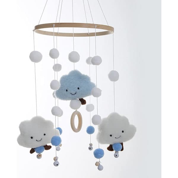 3D Sky-mobil Hengende Leketøysmobil for Barneseng Dekor (Blå) blå blå blå blue