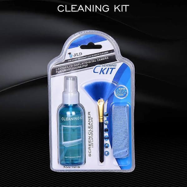 Liquid cleaner for LCD screens (TVs, tablets, laptops) and camera lenses, with cloth and brush