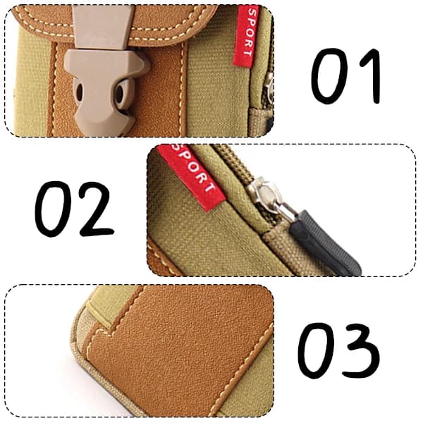 Canvas Mobile Phone Bag Durable Belt Vertical Mobile Phone Case