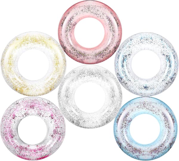 Transparent simring med skimrande paljetter, 30 cm innerdiameter (10-15 år)