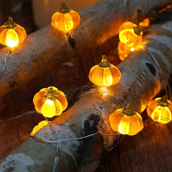 Halloween-lamper 1 meter 10 lamper græskar lyskæde batteridrevet orange lamper egnet til Halloween-fest